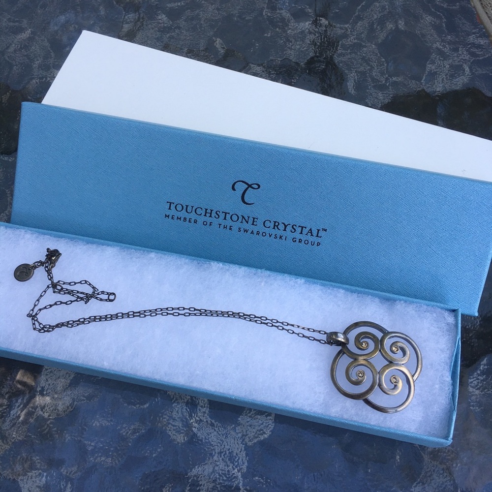 Autumn Winds Topaz Crystal & Brass Necklace